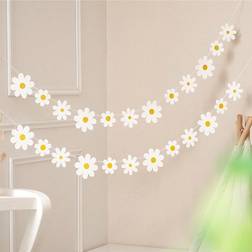 Shein White Daisy Garland Flag Bohemian Party Banner