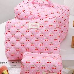 Shein Cherry Quilted Bag Dotted On Pink Background - Pink
