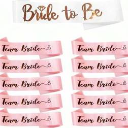 Shein Hen Party Sashes Set Bride To Be Sash White 10 x Bridesmaid Sash Pink