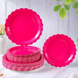 Shein Pink Flower Petal Disposable Paper Plates 7/9 Inch