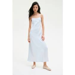 H&M Maxikleid Mit Bindedetail - Blassblau