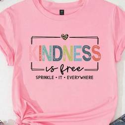 Shein Slogan T-Shirt Plus Size - Kindness