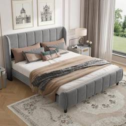 Shein Flieks Upholstered 135x190 cm 4ft6 Frame Bed
