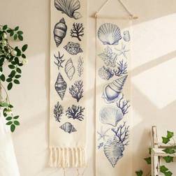 Shein Nautical Ocean Shell Hanging Tapestry 1pc Wall Decor