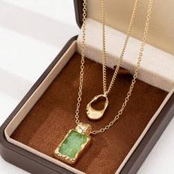 Shein Multi-Layer Necklace With Pendant Tag - Minimalist