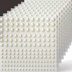 Shein 1650pcs Self-Adhesive Pearl Stickers, 4 Sizes, Milky White Pearl Jewelry Nail, Face, Body, Hair, Phone Decoration, 0.12in/0.16in/0.20in/0.24in 160-pack