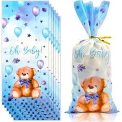 Shein Blue Teddy Bear Baby Shower Favor Gift Bags 10pcs