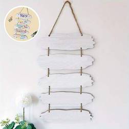 Shein DIY Blank Wooden Hanging Sign - Rustic White Wall Decor