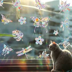 Shein Multiple Sets Of Colorful Prism Static Cling Glass Stickers Window Film