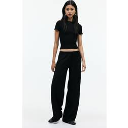 H&M Gecrinkelte Hose Mit Tunnelzug - Schwarz