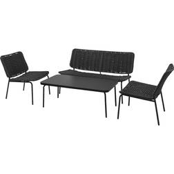 IKEA Tegelön 4-Sits Möbelgrupp Utomhus Mörkgrå/Svart Loungeset