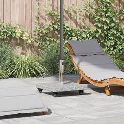 vidaXL Wheeled Parasol Base för Ø38/48mm Stolpar Grå Granit 30 kg Fyrkantig
