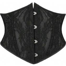 Shein Women's Black Lace Waist Trainer Corset - Black