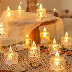 Shein 48pcs Acrylic Crystal Pattern Electronic Lights LED Candle