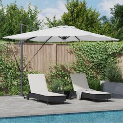 vidaXL Cantilever Roma Parasol with LEDs Sand 286x285x270 cm Anthracite