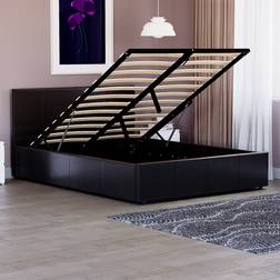 Vida Designs Lisbon Black 4ft6 Double Ottoman Faux Leather Frame Bed