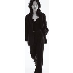 H&M Bootcut-Hose aus Leinenmix - Schwarz