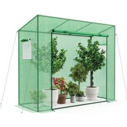 Cwy Drivhus Med Rulledør Og 2 Nettingvinduer 200 x 77 x 169 cm Grønn Plast
