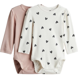 H&M 2er-Pack Langarmbodys - Rosa