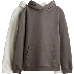 H&M Hoodie 2-pack - Mole/White (1231504005)