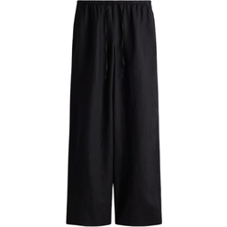 H&M Linen Drawstring Trousers - Black