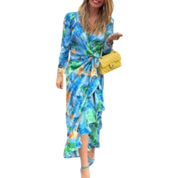 Mollyogmy Valentin Studio Senorita Watercolour Dress - Blue