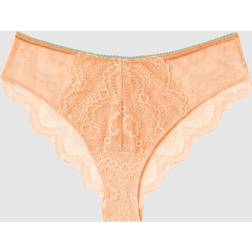 Understatement Lace Cheeky - Peach/Turquoise