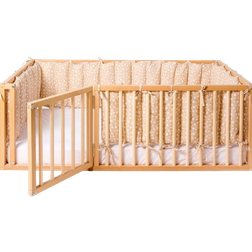 Good Evas Full Montessori Floor Bed Frame for Toddlers with Fence 41x78"