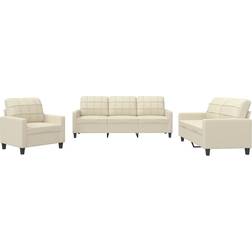 vidaXL 3201339 Cream Soffa 198cm 3st 6-sits