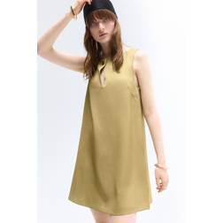 H&M Gyllene A-linjeklänning - Olivgrön