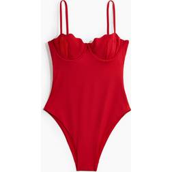 H&M Baddräkt Med Bygel High Leg - Röd