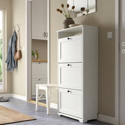 IKEA Brusali Skoskab 3 Fag Hvid 61 x 30 x 130 cm Skostativ