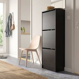 IKEA Bissa Skoskab 3 Fag Sortbrun 49 x 28 x 135 cm Skostativ