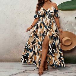 Shein Große Größen Kleid Mit Offenen Schultern Und Kurzarm - Urlaub