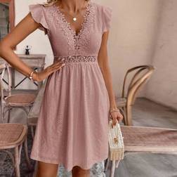 Shein Elegantes Midi-Kleid für den Sommer - Einfarbiger V-Ausschnitt
