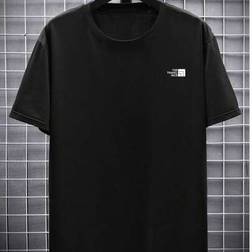 Shein Herren Rundhals Kurzarm T-Shirt - Kleinem Logoaufdruck