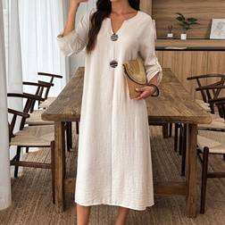 Shein Damen Einfarbiges Maxi Lässig Kleid - Urlaub