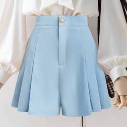 Rafferiza Damen Shorts Aus Gewebter Stoff Mit Plissiertem A-Linie Design - Reißverschluss