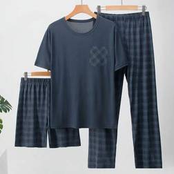 Shein Men's Summer Lightweight Pajama Set - Short Sleeve