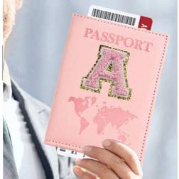 Shein A-Z Letter Passport Cover Case - Pink