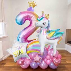 Shein Unicorn 2nd Birthday Balloon 54pcs
