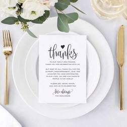 Shein 50pcs Wedding Party Table Thank You Cards