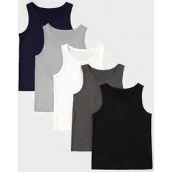 Shein Comfy Casual Assorted Color Sleeveless Undershirt Vest - 5pcs