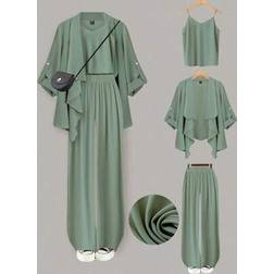 Shein Plus Size Women's 3-Piece Set - Solid Woven