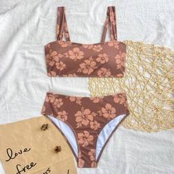 Shein Floral Print Bikini Set For Summer Beach Vacation - Print Style Is Random