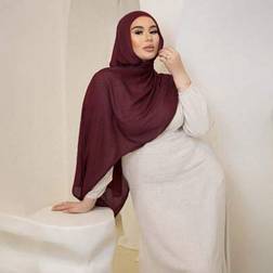 Shein Women's Solid Color Viscose Headscarf - Soft Wide-Edged