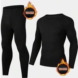 Shein Men's Thermal Underwear Set Fashionable Casual Base Layers Autumn Clothing Set - Autumn/Winter