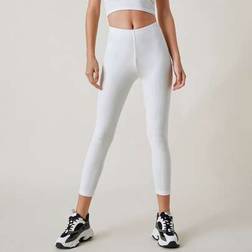 Shein Solid Elastic Waist Capri Leggings