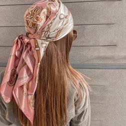 Shein Satin Quadratschal für Damen - Leicht Rosa