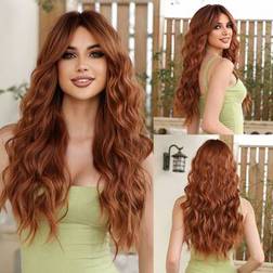 Shein Fashion Butterfly Haircut Synthetic Wig 26 Inch Rust Brown